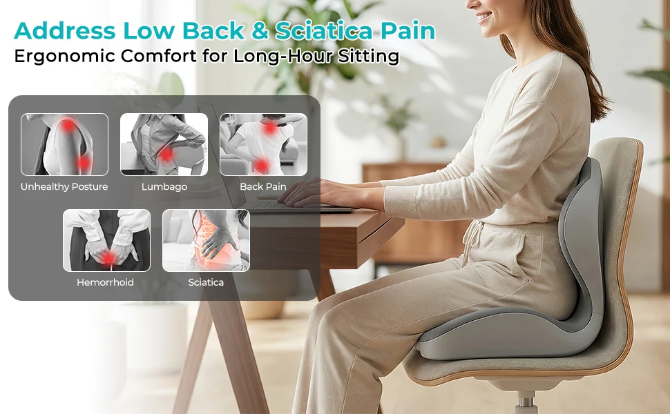 Memory Foam Chair Cushion for Back Pain